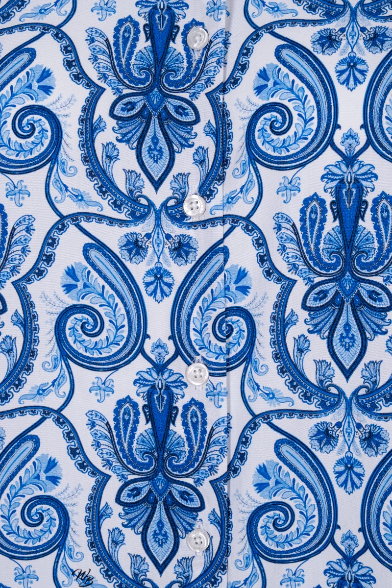 Timeless Delfts Blue Paisley inspired Long Sleeve Men's Shirt