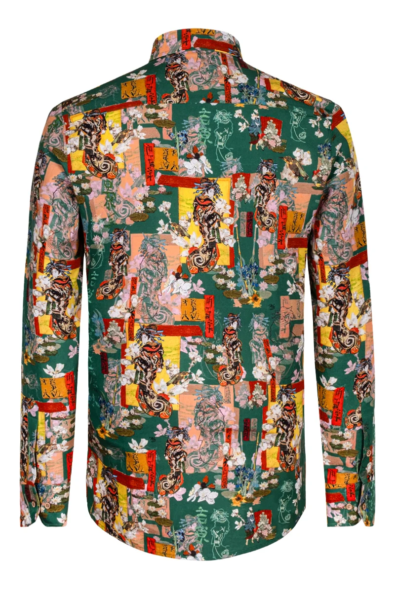 Courtesan Van Gogh inspired Long Sleeve Men's Shirt