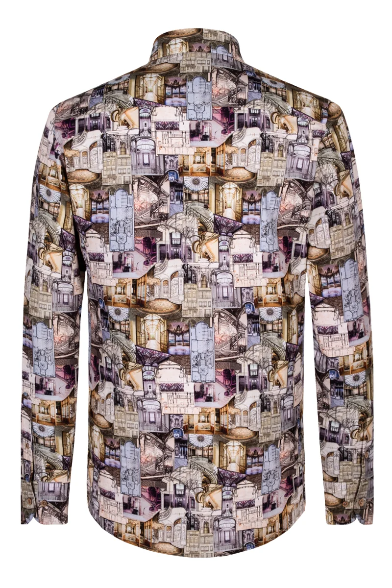 Victor Horta's Architecture inspired Long Sleeve Men's Shirt