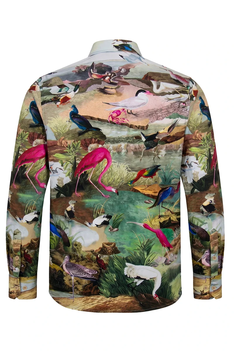 J.Audubon's Birds inspired Long Sleeve Men's Shirt