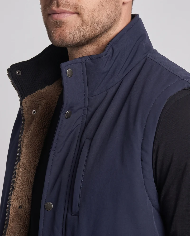Herren Isolierte Teddyweste im Outdoor-Utility-Stil mit hohem Stehkragen und Klapptaschen Nord Taschen