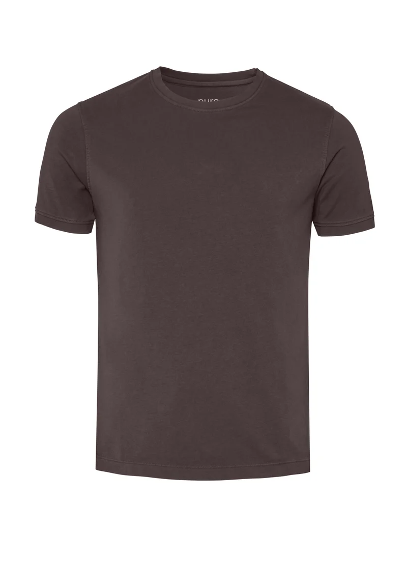 6007-92975 - T-Shirt Rundhals slim fit - braun