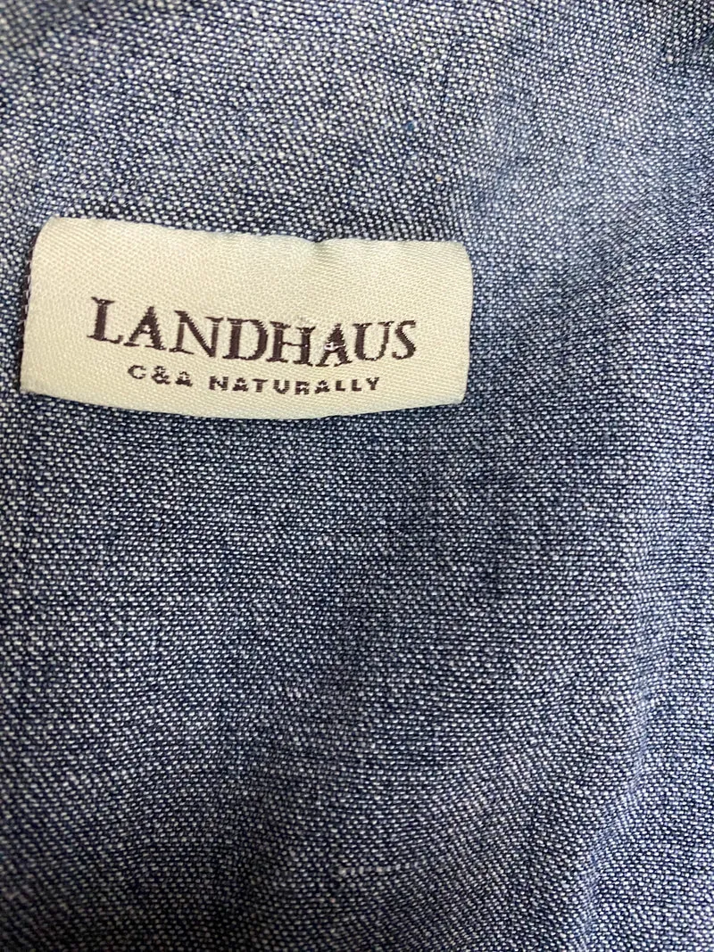 Landhaus-Trachtenzweiteiler Gr. 40 – Denim-Optik in Blau/Weiß