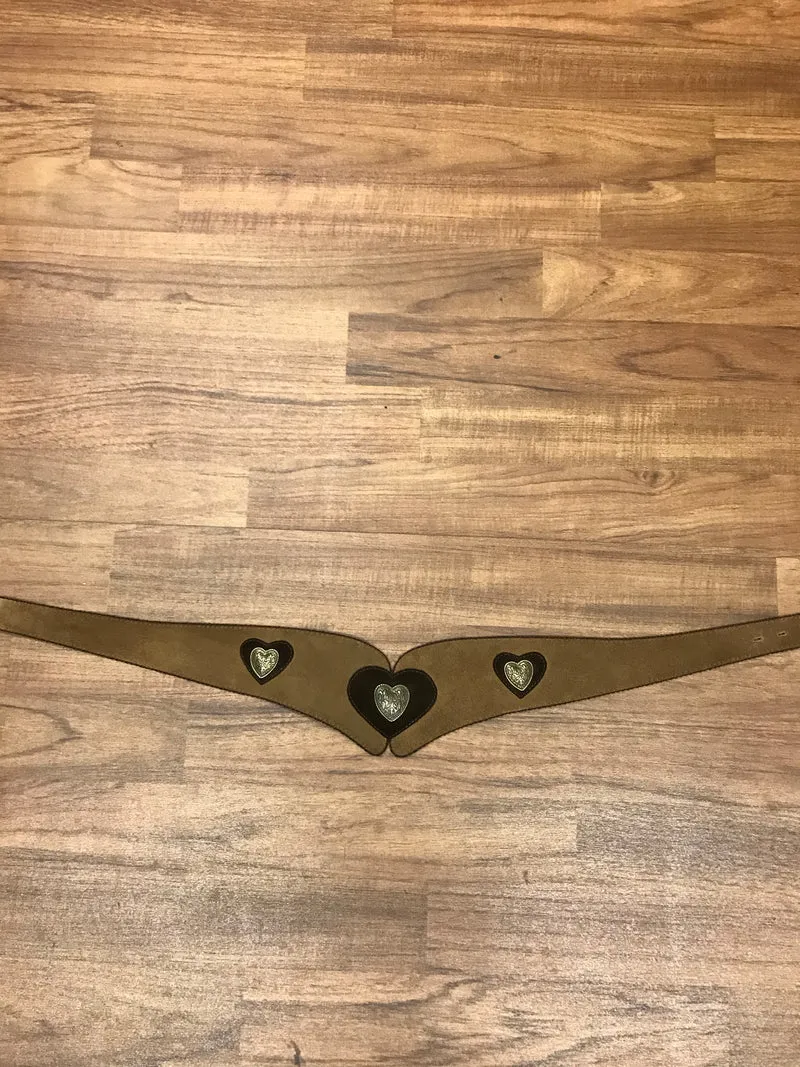 VintaVintage Trachtengürtel hellbraun braun - Landhausstil, 68 - 76 cm