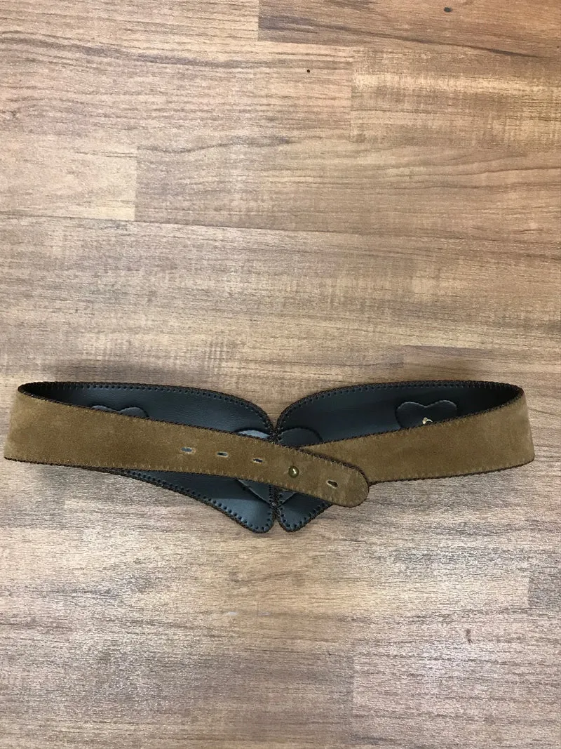 VintaVintage Trachtengürtel hellbraun braun - Landhausstil, 68 - 76 cm