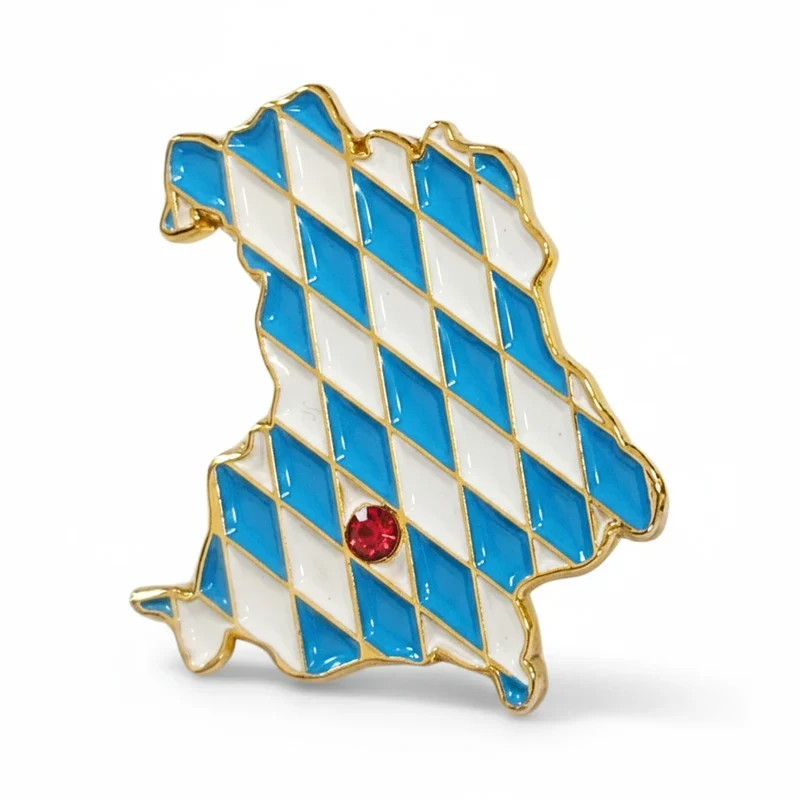 Bayern Pin Karte bunt – Anstecker mit Strass