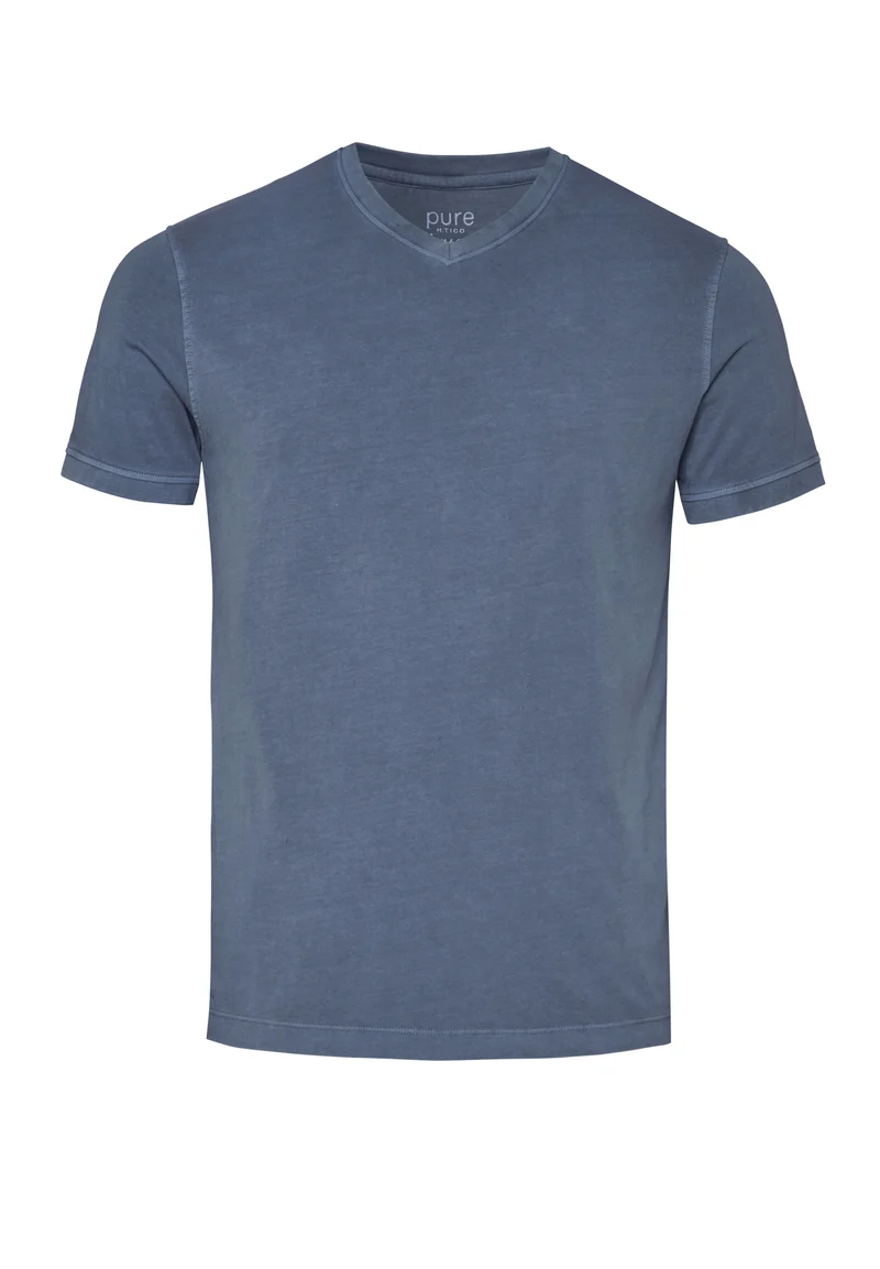 6006-92977 - T-Shirt V-Neck slim fit - blau
