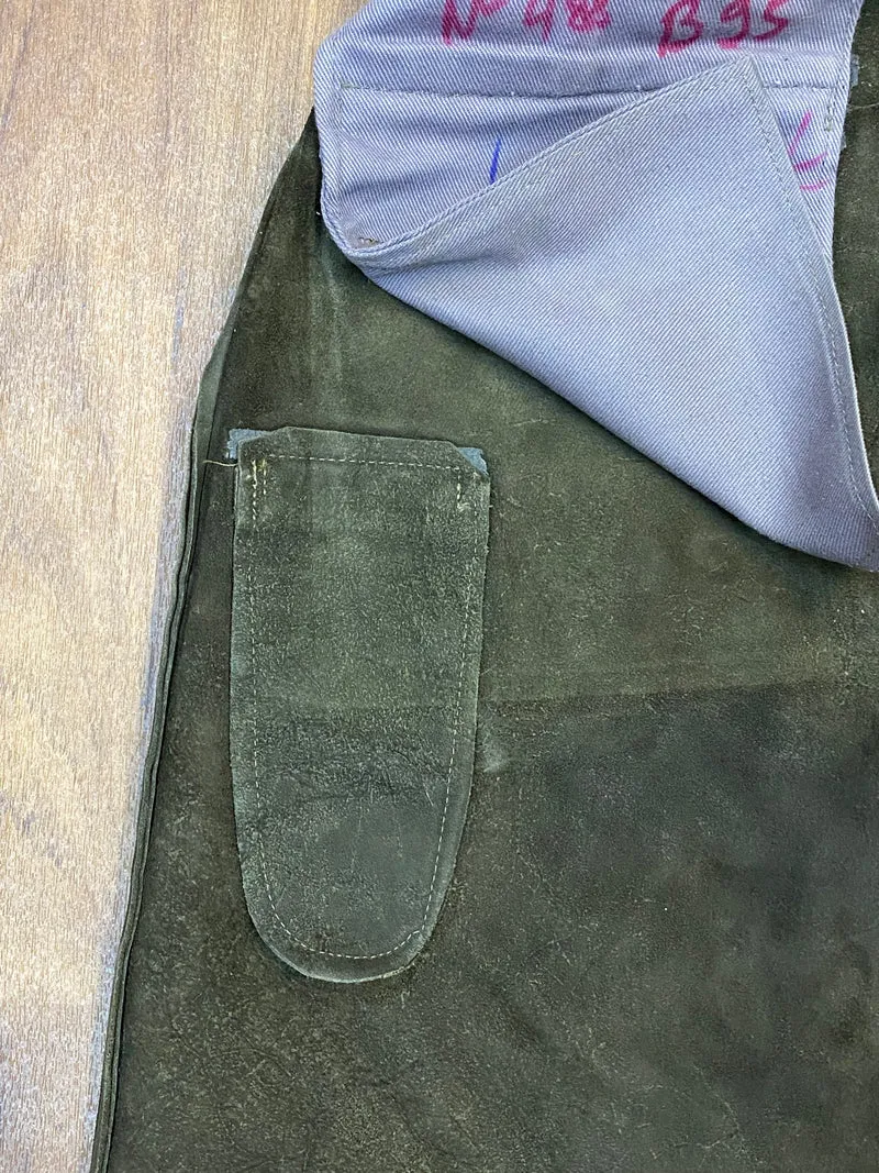 Vintage Lederhose Herren Kniebund Gr. ca. 48 – grün Trachtenhose Echtleder 90er