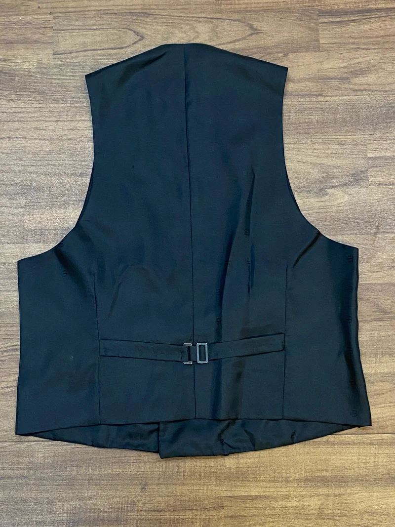 Vintage Smokingweste schwarz zweireihig Gr. 25 Kurzgröße