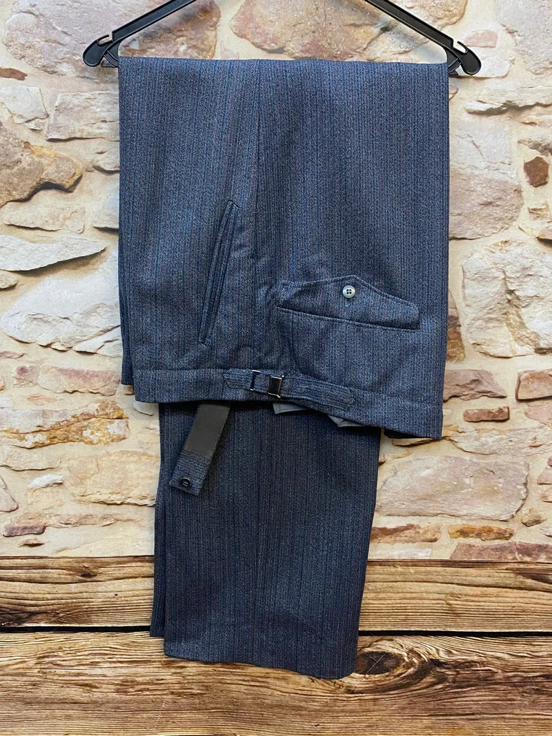 Vintage Stresemannhose Herren 62 – Dunkelblau Nadelstreifen 1990er
