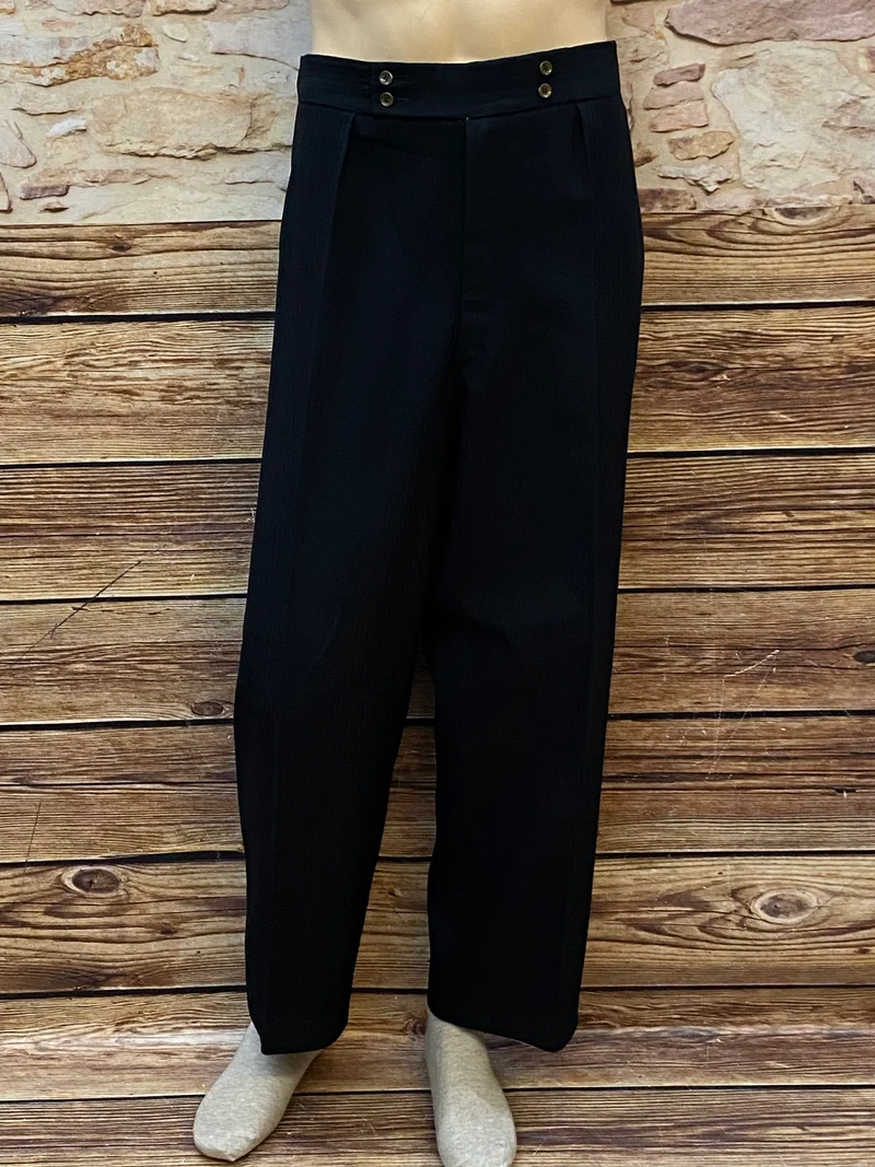 Vintage-Hose Herren 80er Jahre schwarz, leichte Streifen Gr.56