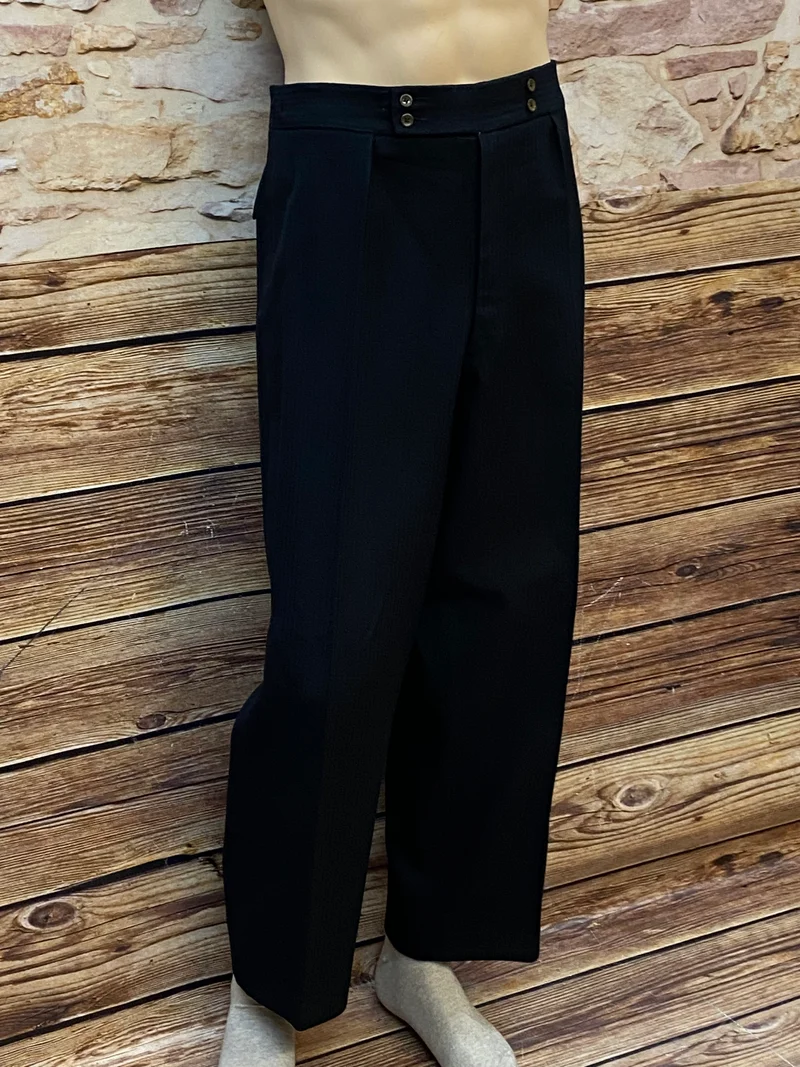 Vintage-Hose Herren 80er Jahre schwarz, leichte Streifen Gr.56