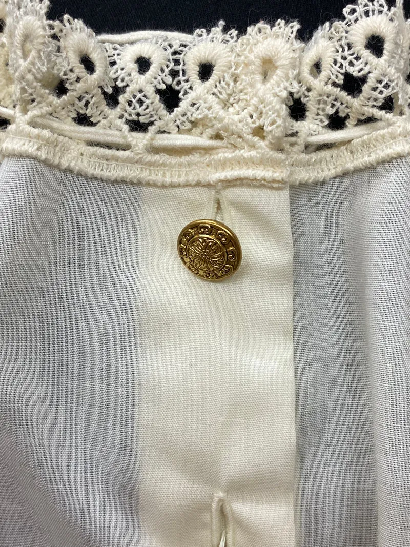 Vintage Dirndlbluse creme - 1970er Jahre, Gr.48