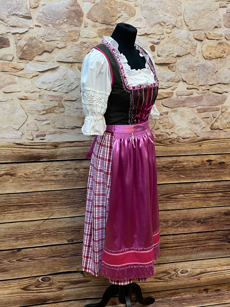 Vintage Dirndl schwarz rot - Gr.36
