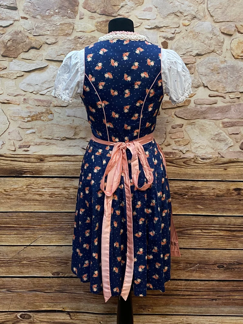 Dirndl blau rosa - 3tteilig, Gr.38
