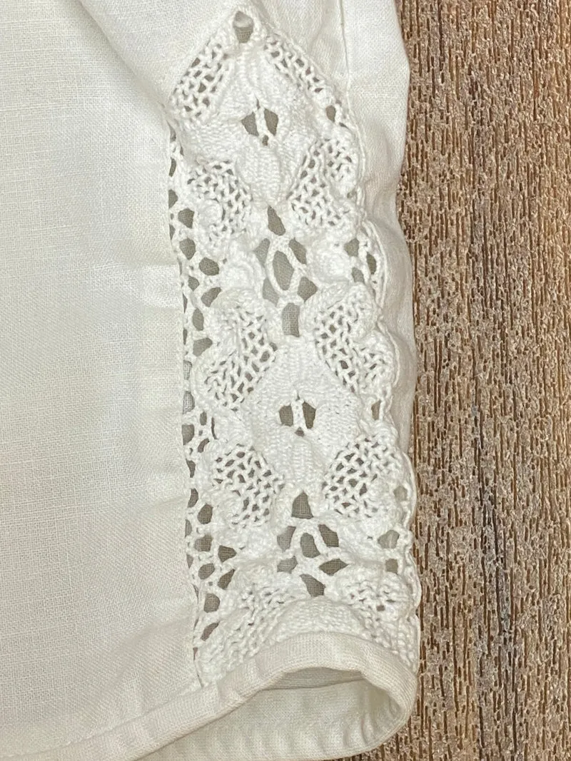 Vintage Dirndlbluse offwhite - Gr.46