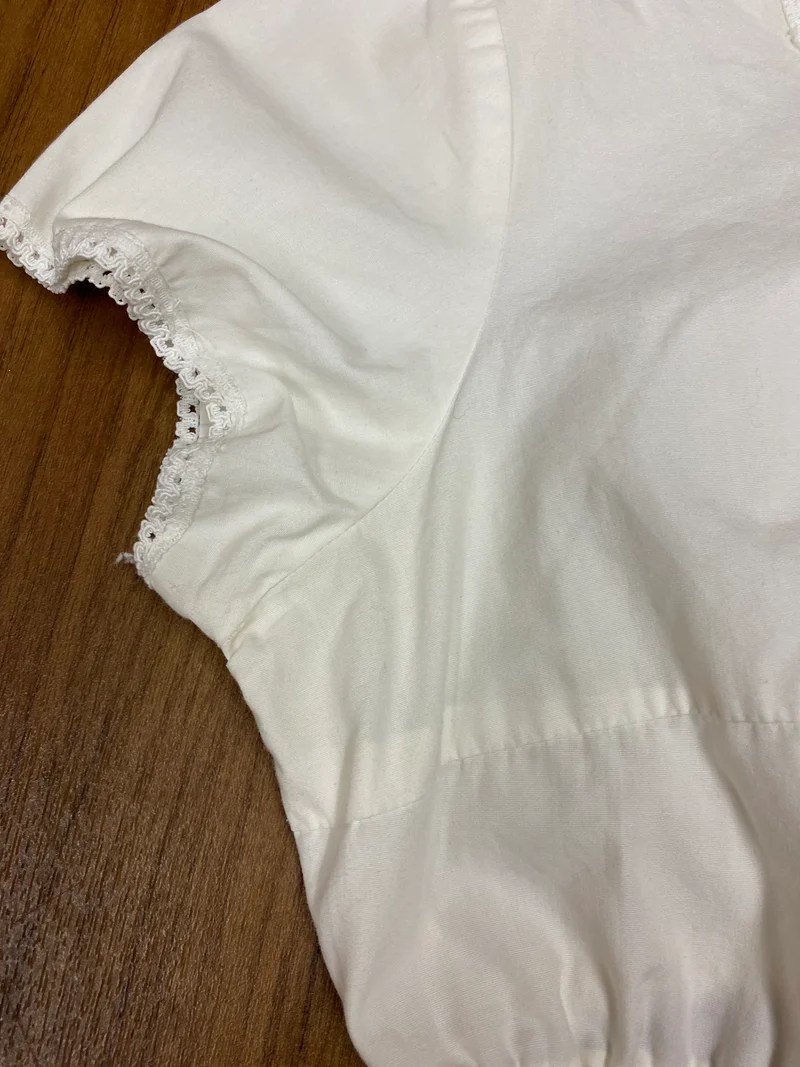 Vintage Dirndlbluse offwhite - Gr.46