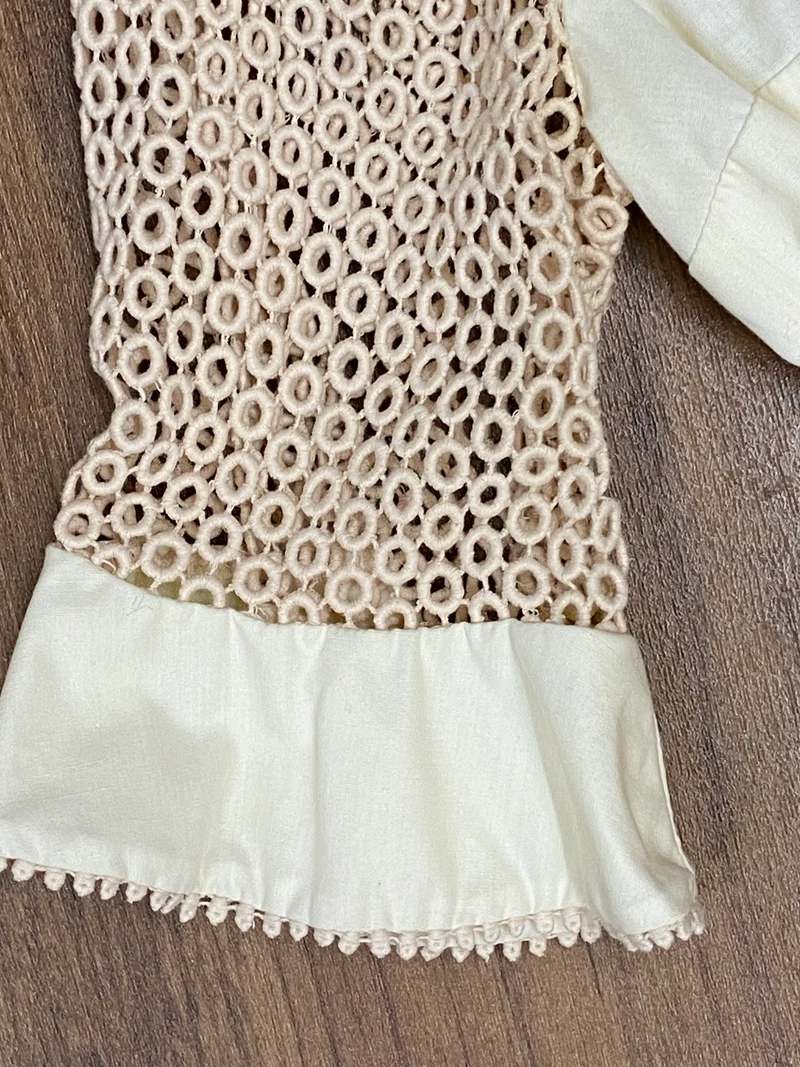 Vintage Dirndlbluse creme - Gr.48