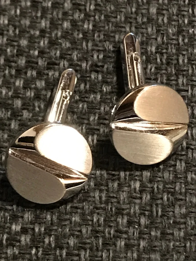 Vintage Manschettenknöpfe Silber Rund 17 mm – elegante Herren Accessoires