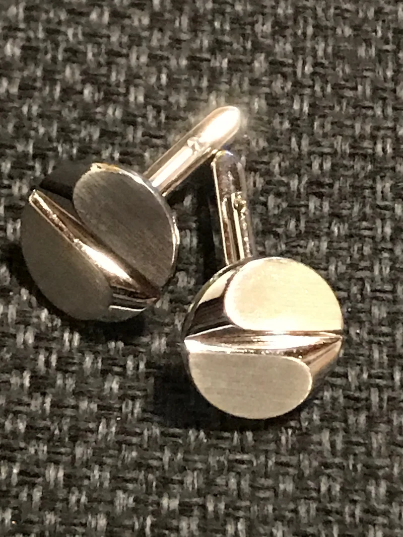 Vintage Manschettenknöpfe Silber Rund 17 mm – elegante Herren Accessoires