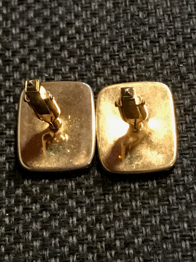 Vintage Manschettenknöpfe Gold mit schwarzem Stein – elegante Herren Accessoires