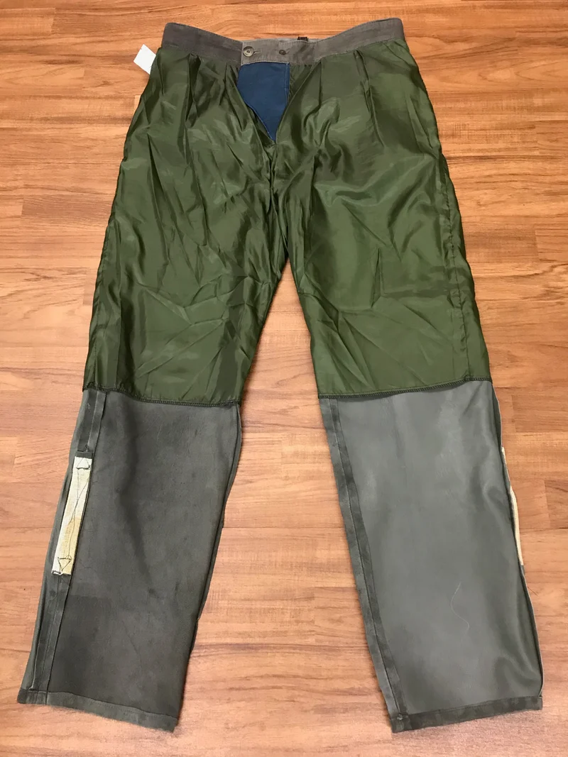 Vintage Trachten Lederhose Herren lang Gr. 52 – dunkelgrün Echtleder 1990er