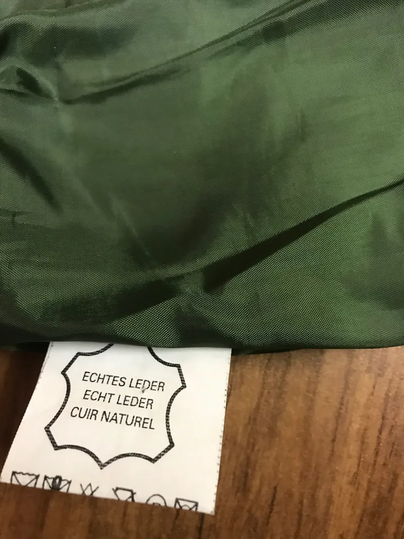 Vintage Trachten Lederhose Herren lang Gr. 52 – dunkelgrün Echtleder 1990er