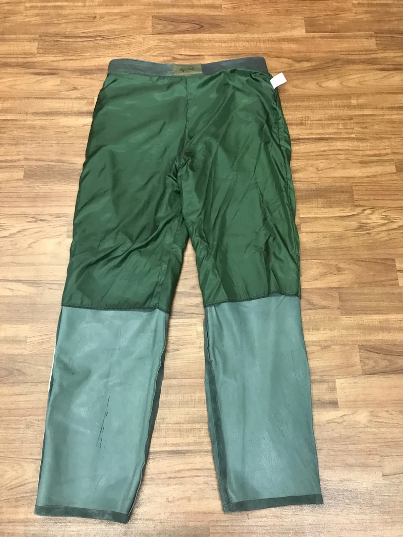 Vintage Trachten Lederhose Herren lang Gr. 52 – dunkelgrün Echtleder 1990er