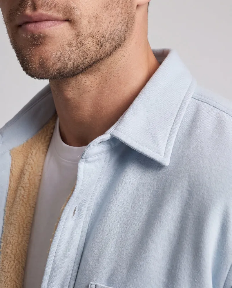 Herren Wärmegefüttertes Hemdjacke-Overshirt aus Baumwolltwill mit Plüschfutter Nord Taschen