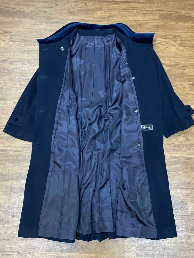 Wollmantel Damen Vintage Gr.42 dunkelblau