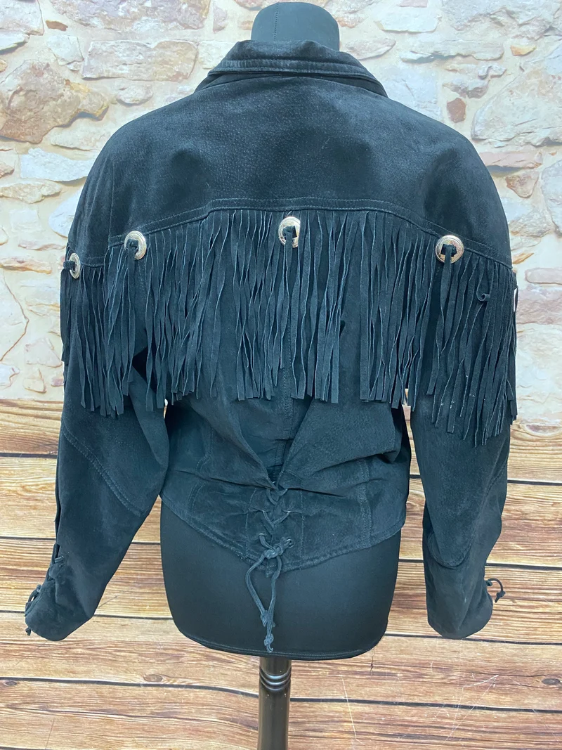 Lederjacke - schwarz - Vintage - Damen Gr.M