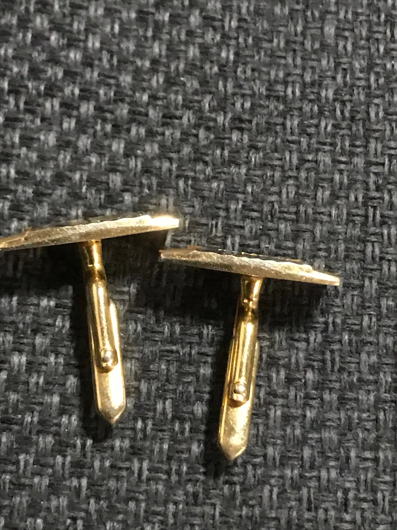 Vintage Manschettenknöpfe Gold rechteckig mit Stein – elegante Herren Accessoires