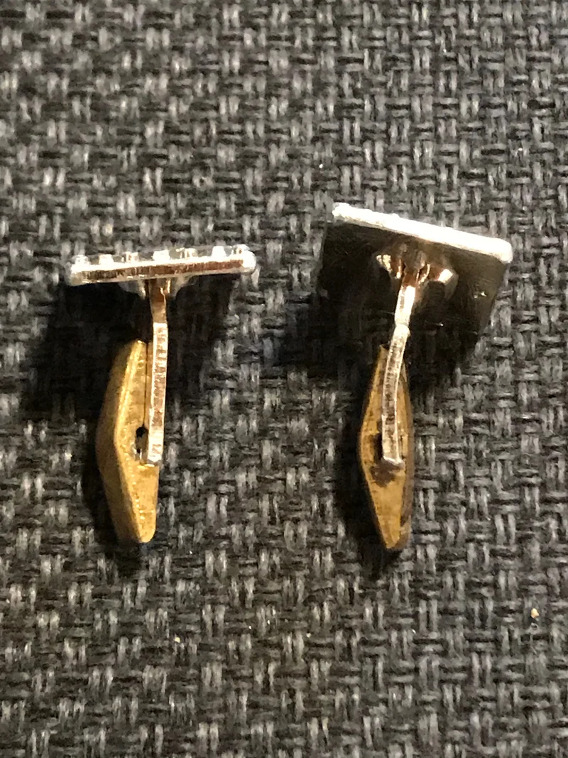 Vintage Manschettenknöpfe Gold Silber Quadrat 16 mm – elegante Herren Accessoires