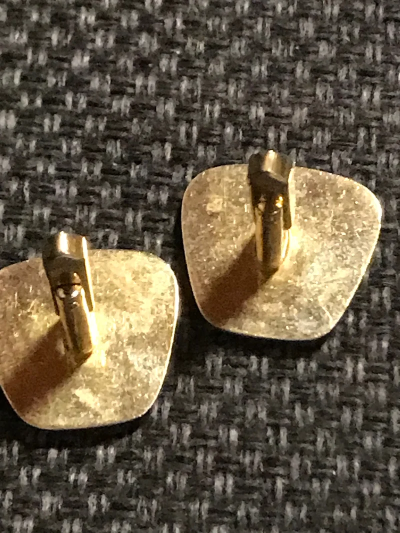 Vintage Manschettenknöpfe Gold mit Perlmutt – elegante Herren Accessoires im Retro Stil