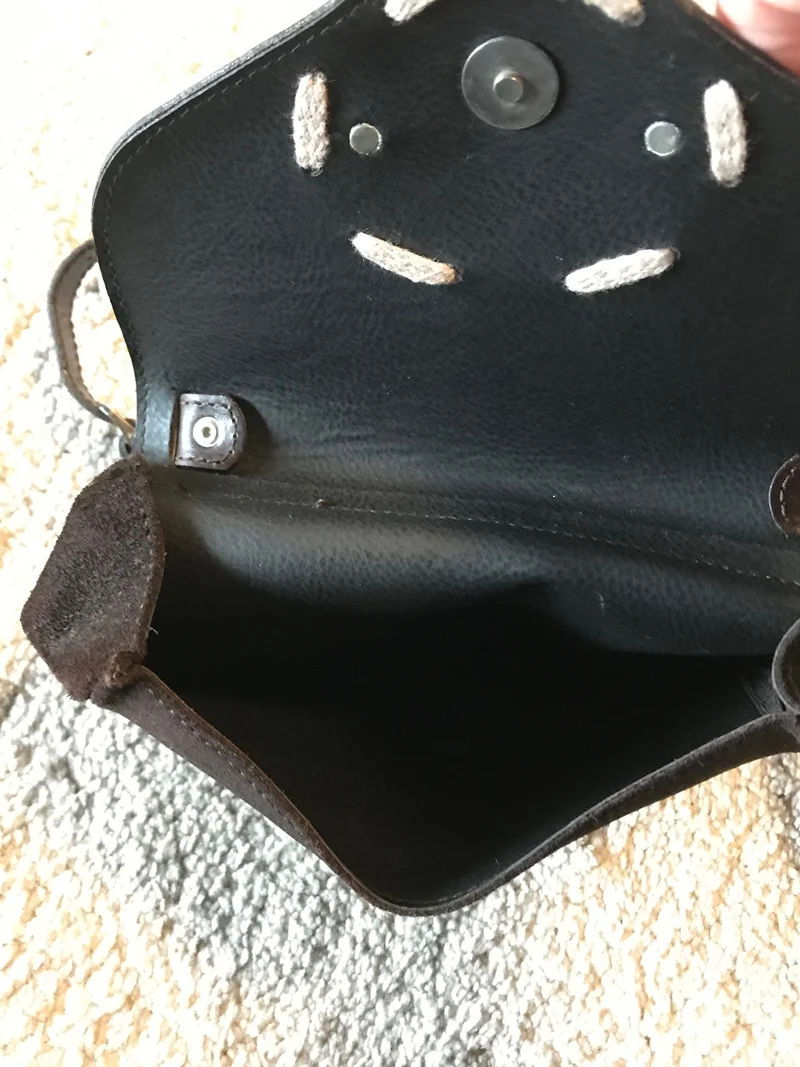 Vintage Trachtentasche braun - Ziegenveloursleder