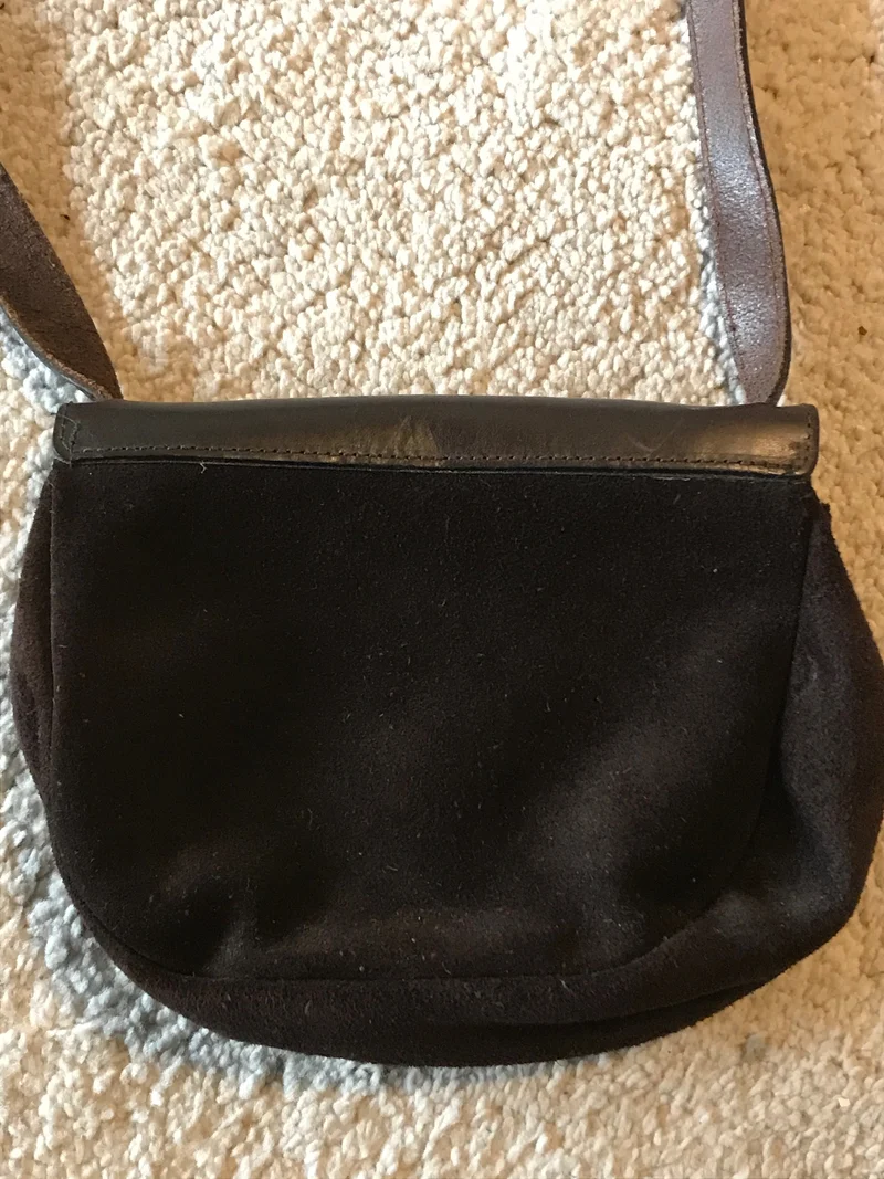 Vintage Trachtentasche braun - Ziegenveloursleder