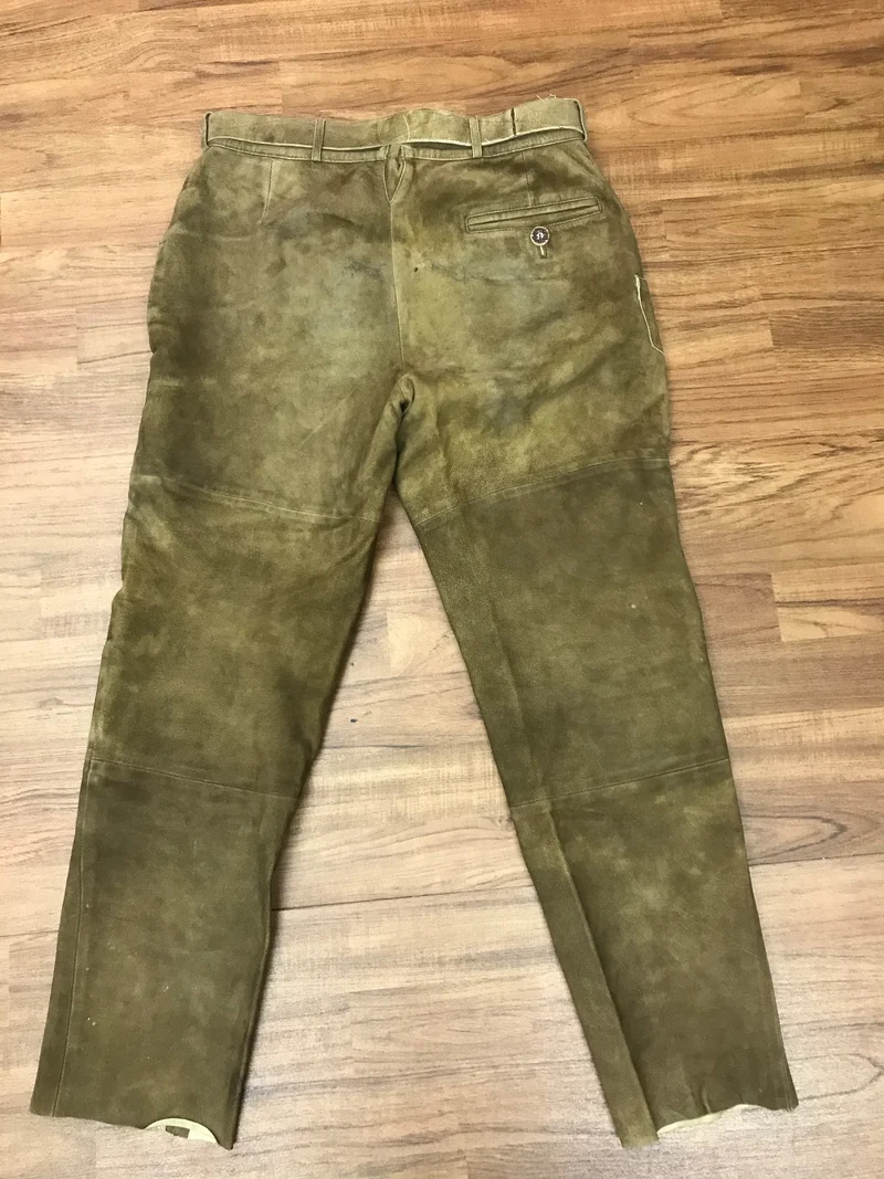 Vintage Lederhose Herren lang Gr. 48 – braun Trachtenhose Ziegenleder 80er/90er