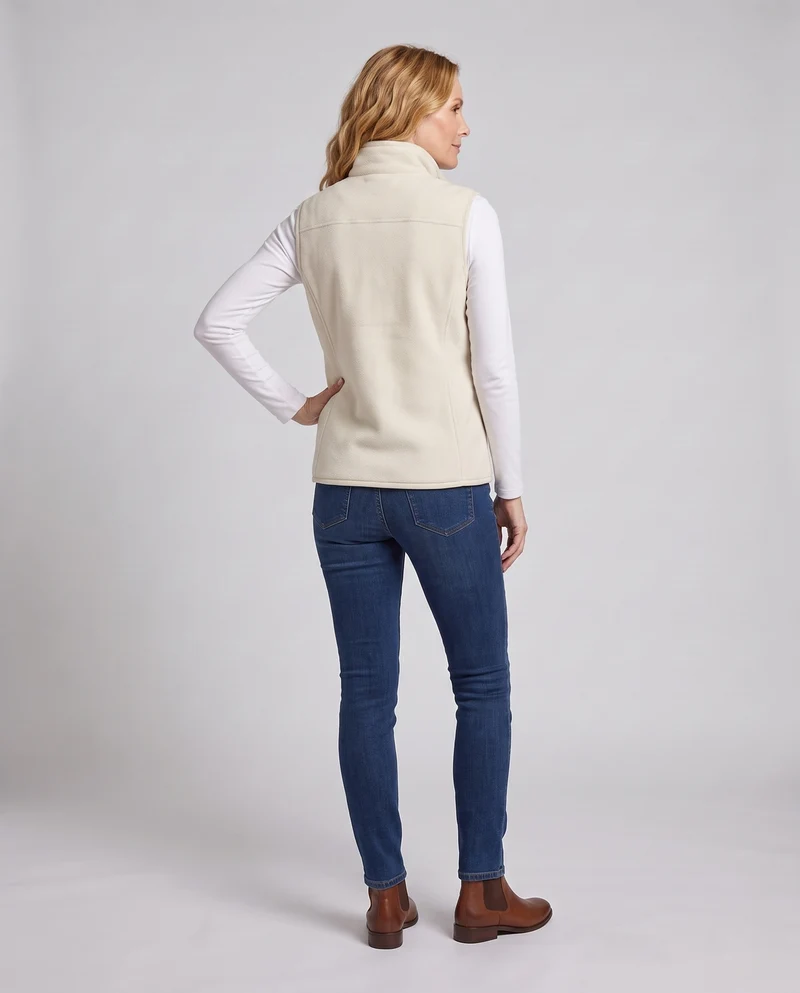 Damen Kuschelige Microfleece-Weste mit hochschließendem Kragen und konturierten Fronttaschen Nord Taschen