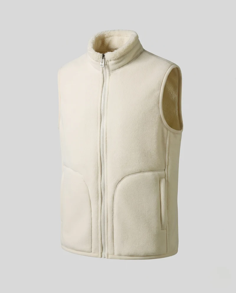Damen Kuschelige Microfleece-Weste mit hochschließendem Kragen und konturierten Fronttaschen Nord Taschen