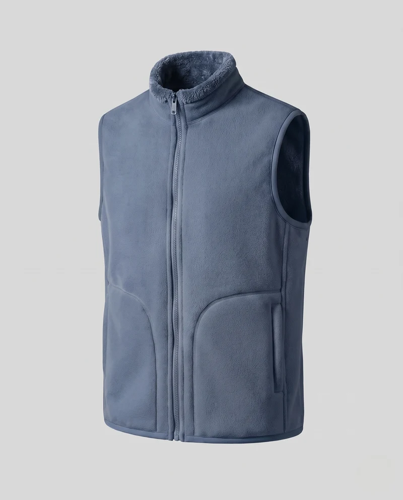 Damen Kuschelige Microfleece-Weste mit hochschließendem Kragen und konturierten Fronttaschen Nord Taschen