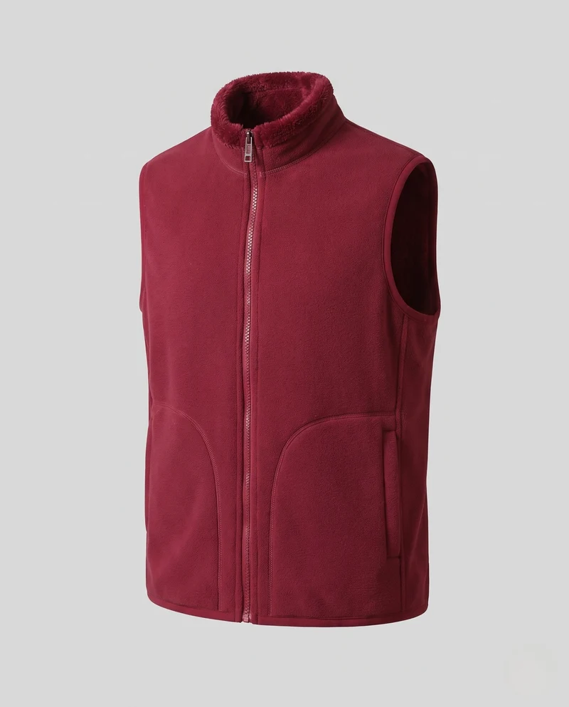 Damen Kuschelige Microfleece-Weste mit hochschließendem Kragen und konturierten Fronttaschen Nord Taschen