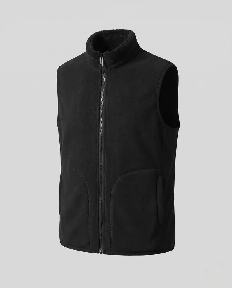 Damen Kuschelige Microfleece-Weste mit hochschließendem Kragen und konturierten Fronttaschen Nord Taschen