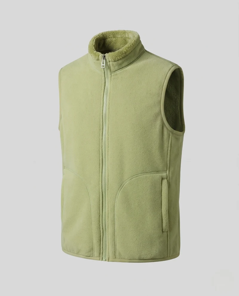 Damen Kuschelige Microfleece-Weste mit hochschließendem Kragen und konturierten Fronttaschen Nord Taschen