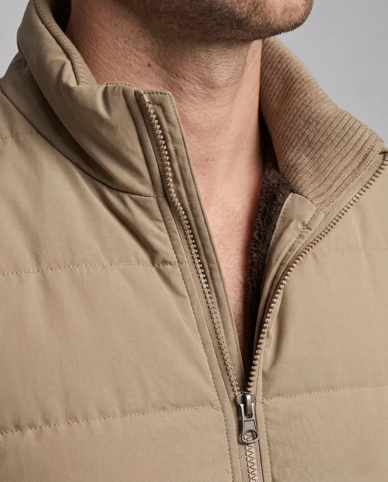 Herren Ärmellose Thermo‑Steppweste mit extra dicker Teddyfleece‑Innenlage und Windschutzkragen Nord Taschen