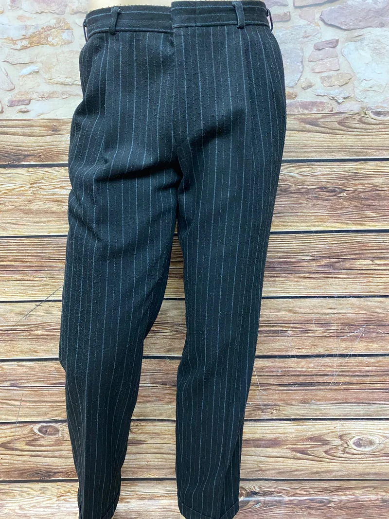 Vintage 80er/90er Herren Hose Gr.48 – Nadelstreifen Hochbund Retro