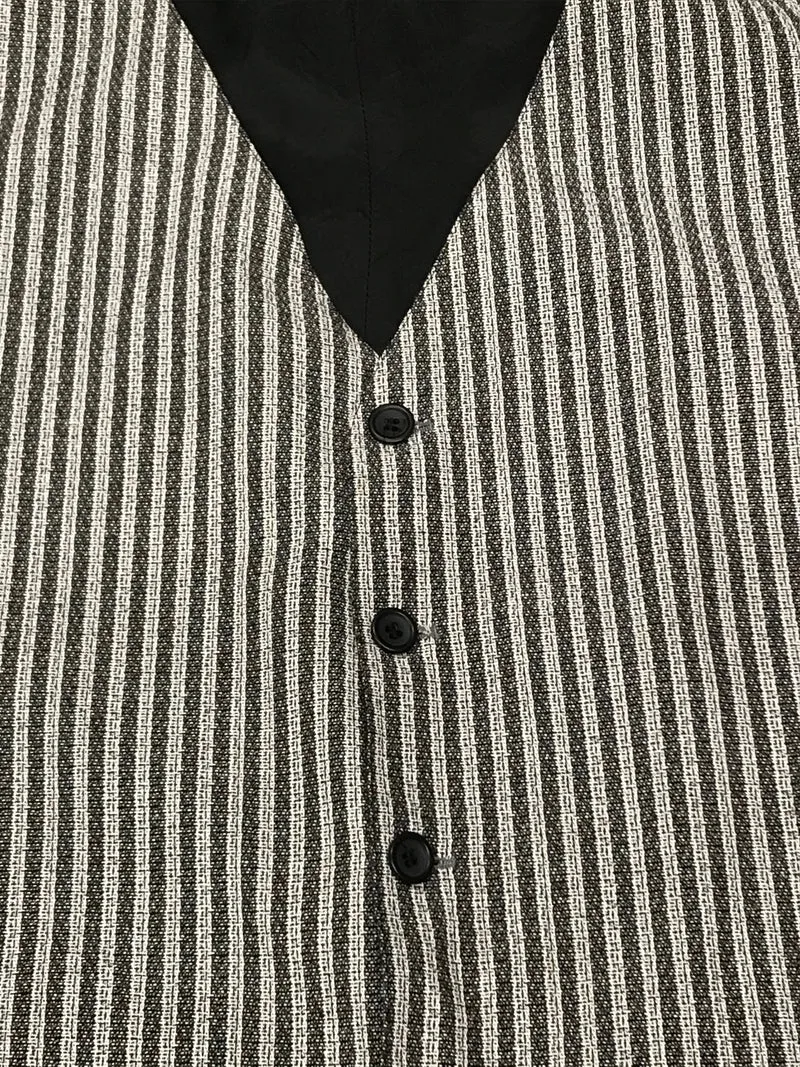 Vintage Herren-Weste Größe 64 – Schwarz-Weiß gestreift in Übergröße