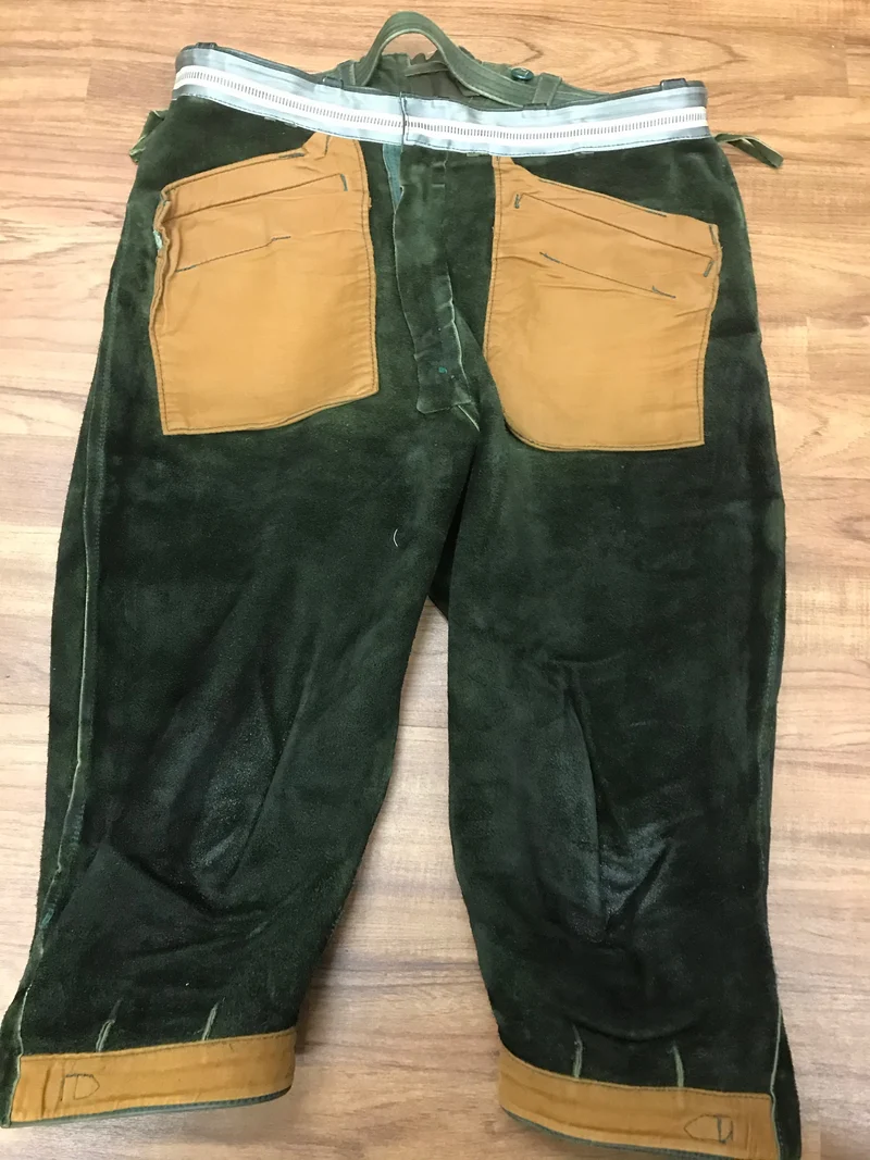 Trachtenlederhose - Kniebund – Herren | Bundweite 46 cm | Mit Messertasche | Vintage Made in Germany