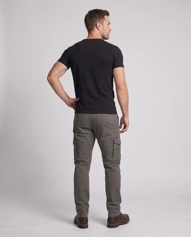 Herren Cargohose Slim-Fit Baumwoll-Canvas mit verstärkten Knien und Multifunktionstaschen Nord Taschen