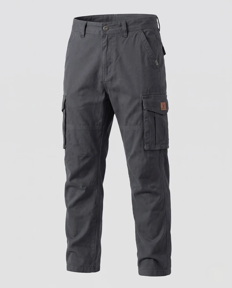 Herren Cargohose Slim-Fit Baumwoll-Canvas mit verstärkten Knien und Multifunktionstaschen Nord Taschen