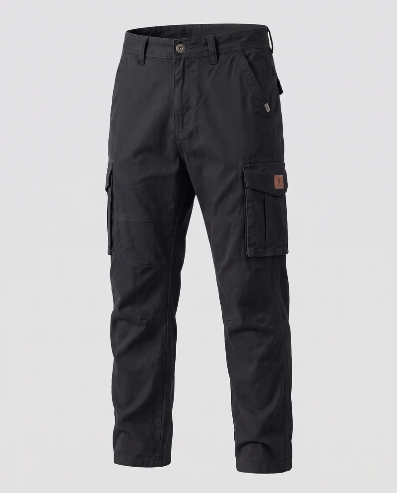 Herren Cargohose Slim-Fit Baumwoll-Canvas mit verstärkten Knien und Multifunktionstaschen Nord Taschen